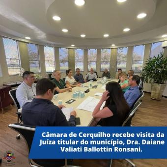 Câmara de Cerquilho recebe visita da Juíza do município, Dra. Daiane Valiati Ballottin Ronsani